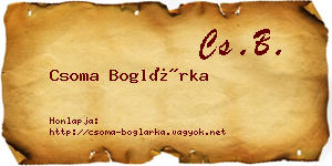 Csoma Boglárka névjegykártya
